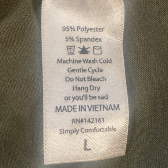 Lularoe Tunic Top Size Large Olive Green Short Sleeve Relaxed Fit High Low Hem - Picture 6 of 9